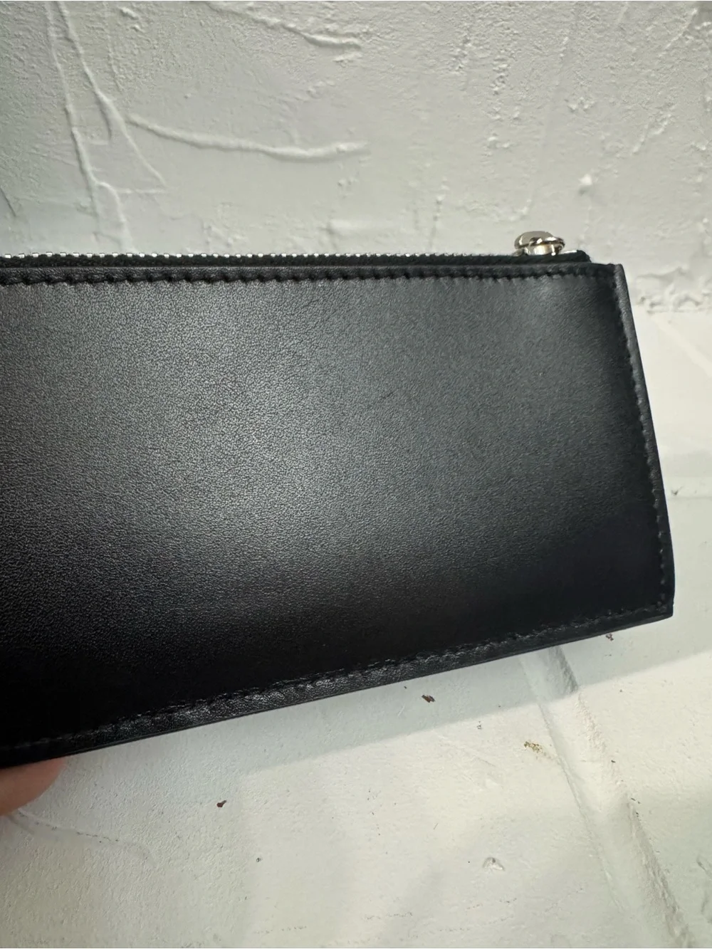 Saint Laurent Black Leather Cardholder with Zip Pocket